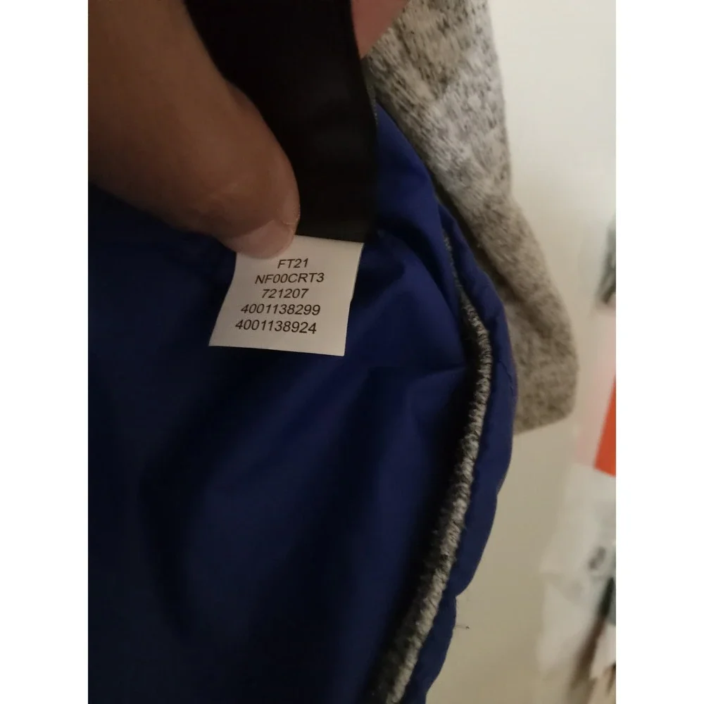 The North‎ Face Boys XL 18/20 Blue Grey Hooded Hybrid Jacket Comfort Arms